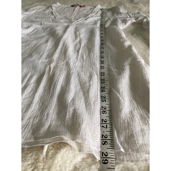 Arnaldo White Cotton Gauze  V-Neck Tunic Cover‎ Up 0 - Picture 5 of 10